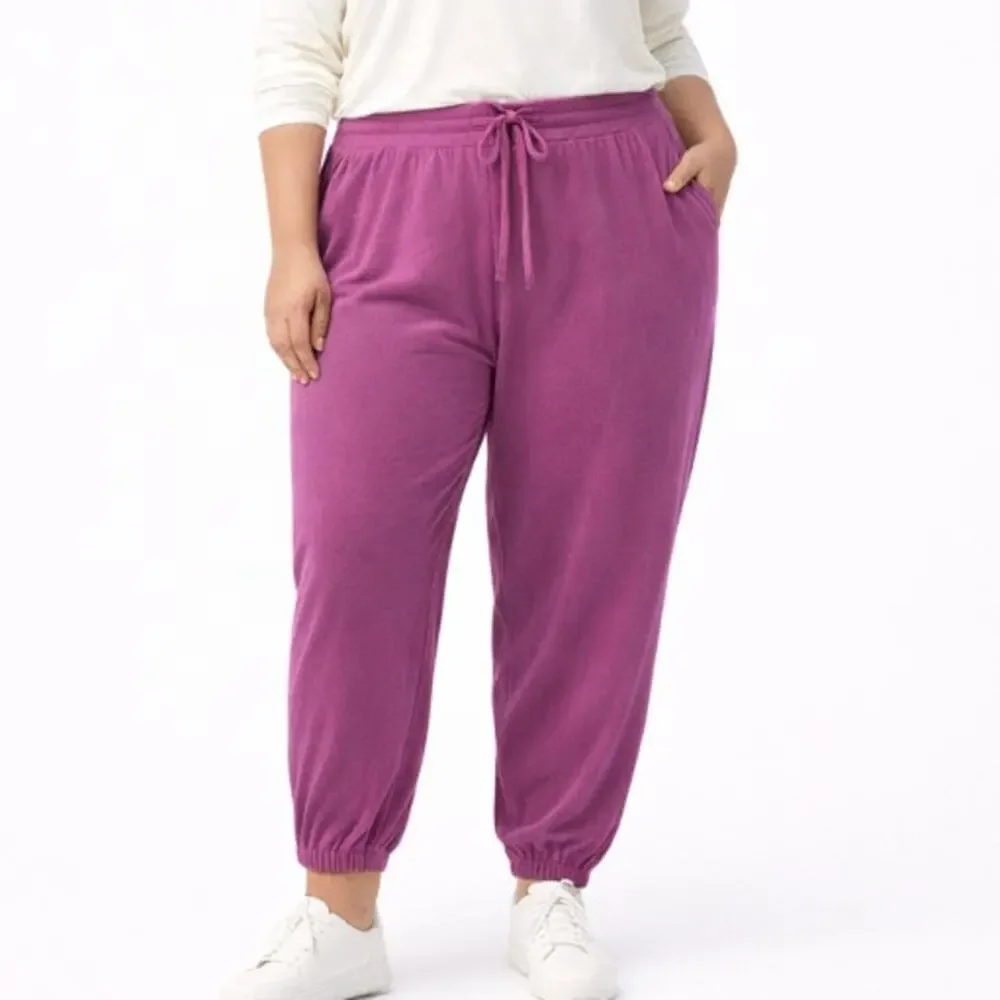 Eileen Fisher Cozy Brushed Terry Hug Joggers Size XL Orchid NWT Plus Size Luxury